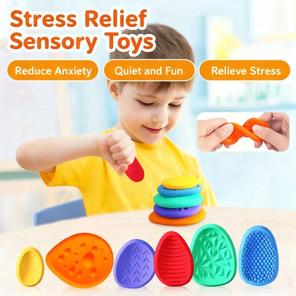 Sensory Stones – Pierres Sensorielles Texturées (6/8 pièces)