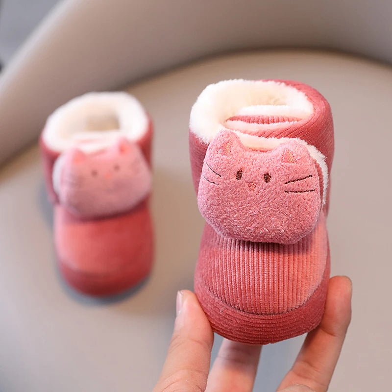 Chaussons bébé hiver en coton – Motif dessin animé