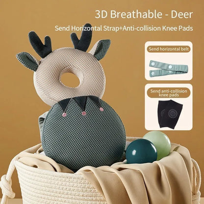 Coussin de protection tête bébé – Anti‑chute, doux et respirant (33 × 19 × 6 cm)