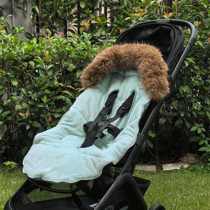 Chancelière d’hiver pour poussette – Chaude, imperméable et coupe‑vent avec col en fourrure