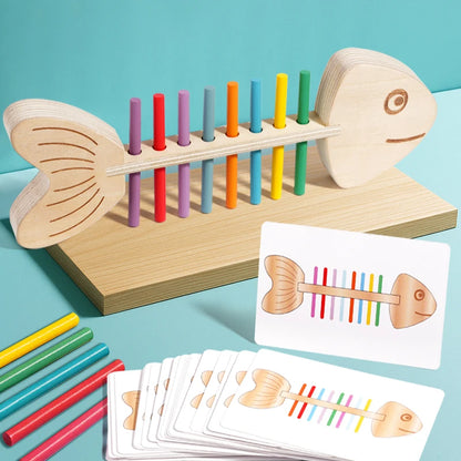Jeu Montessori d’Association des Couleurs – Bâtons d’Équilibre en Bois