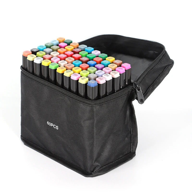 Ensemble de marqueurs à double pointe – 24 à 168 couleurs