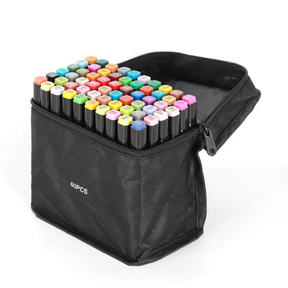 Ensemble de marqueurs à double pointe – 24 à 168 couleurs