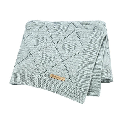 Knitted cotton baby blanket