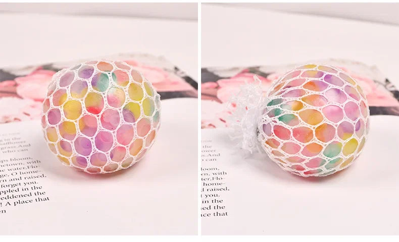 Balle Sensorielle Arc‑en‑Ciel – Squishy Anti‑Stress