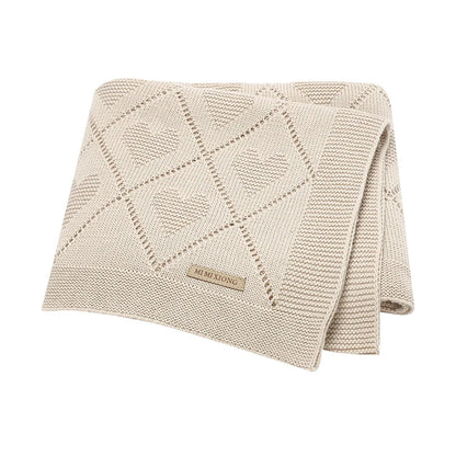 Knitted cotton baby blanket