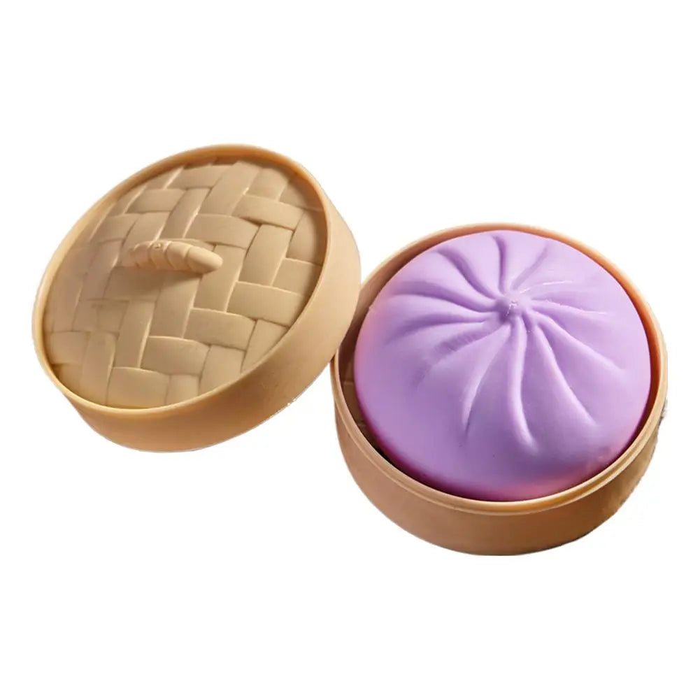 Squishy Bao Anti‑Stress avec Panier Vapeur
