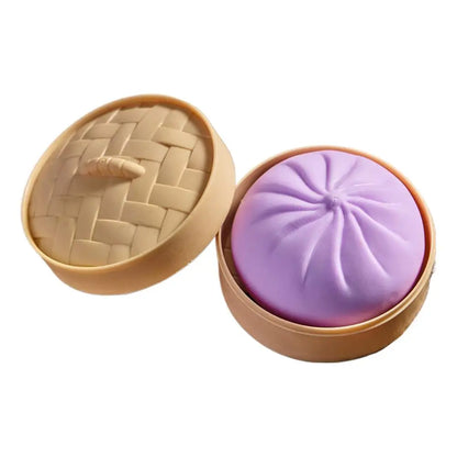 Squishy Bao Anti‑Stress avec Panier Vapeur