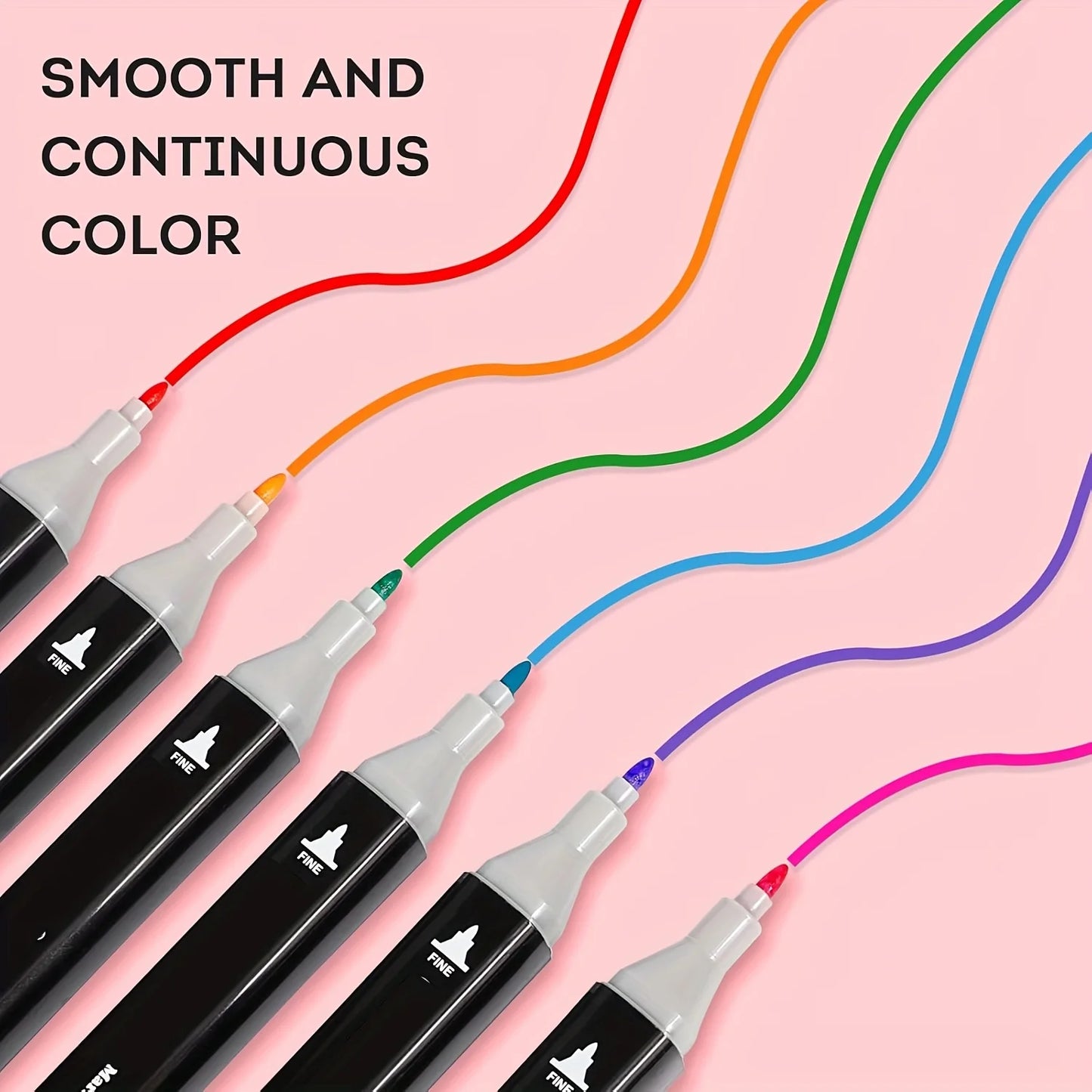 Ensemble de marqueurs à double pointe – 24 à 168 couleurs