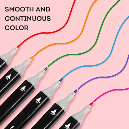 Ensemble de marqueurs à double pointe – 24 à 168 couleurs