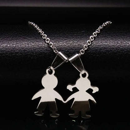 Boys & Girls Family Necklace | Stainless Steel Mom Pendant