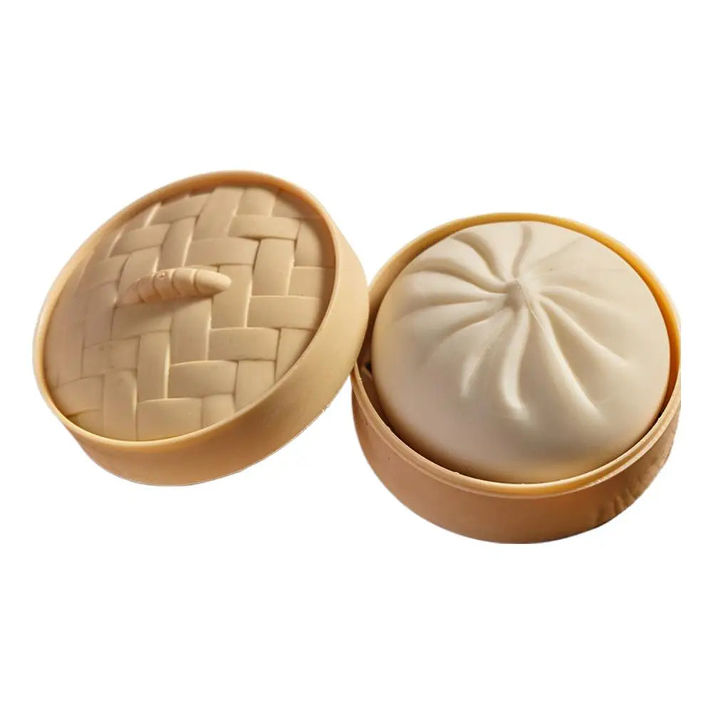 Squishy Bao Anti‑Stress avec Panier Vapeur