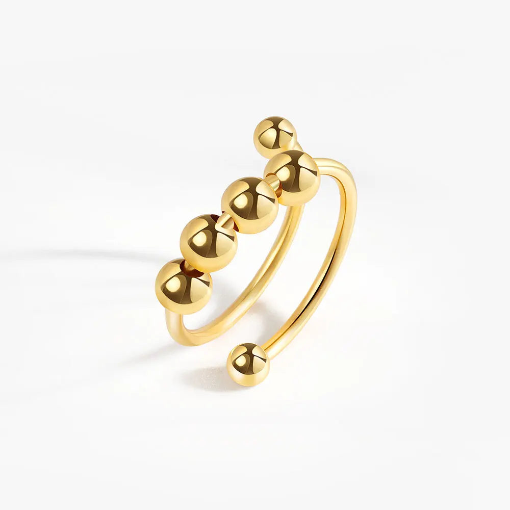 Bague Ouverte Rotative à Perle – Accessoire Discret & Apaisant