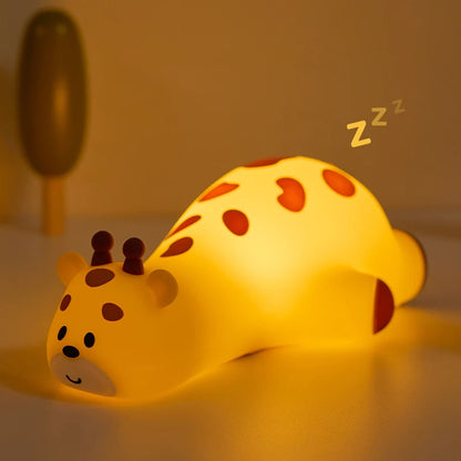Veilleuse animaux en silicone – Girafe, Panda, Paresseux, Canard & Lapin