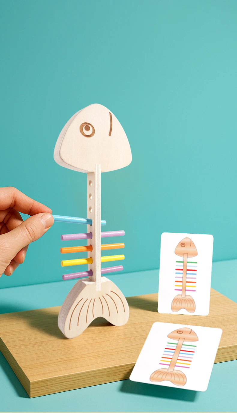 Jeu Montessori d’Association des Couleurs – Bâtons d’Équilibre en Bois