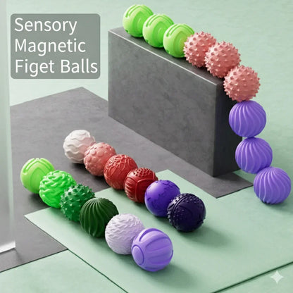 Boules Sensorielles Magnétiques en Silicone – Accessoires Anti‑Stress