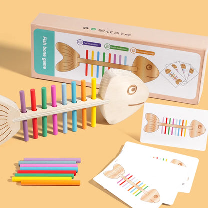Jeu Montessori d’Association des Couleurs – Bâtons d’Équilibre en Bois