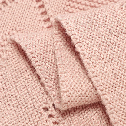 Couverture bébé en coton tricoté