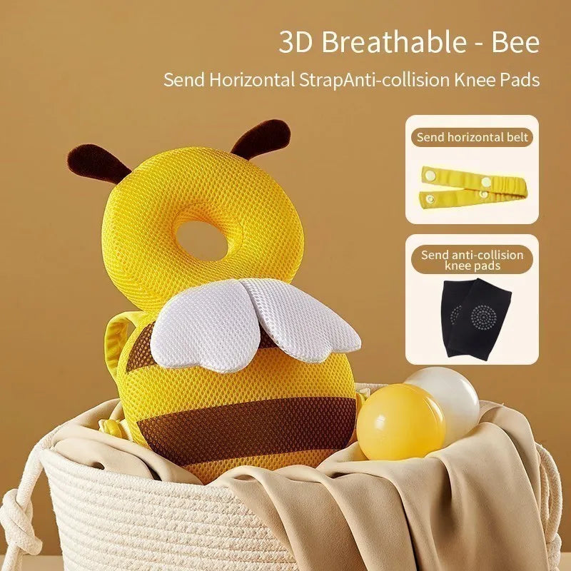 Coussin de protection tête bébé – Anti‑chute, doux et respirant (33 × 19 × 6 cm)