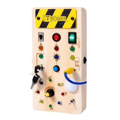 Busy Board Montessori Lumineuse – Planche Sensorielle en Bois