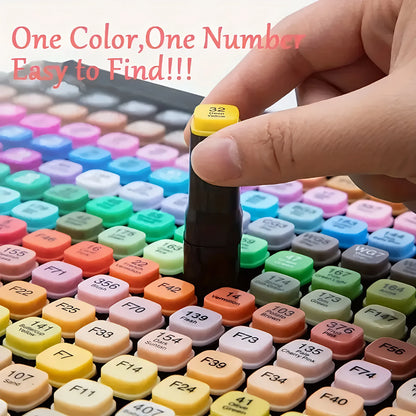Ensemble de marqueurs à double pointe – 24 à 168 couleurs