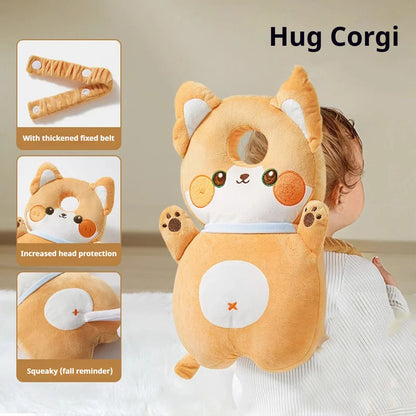 Coussin de protection tête bébé – Anti‑chute, doux et respirant (33 × 19 × 6 cm)