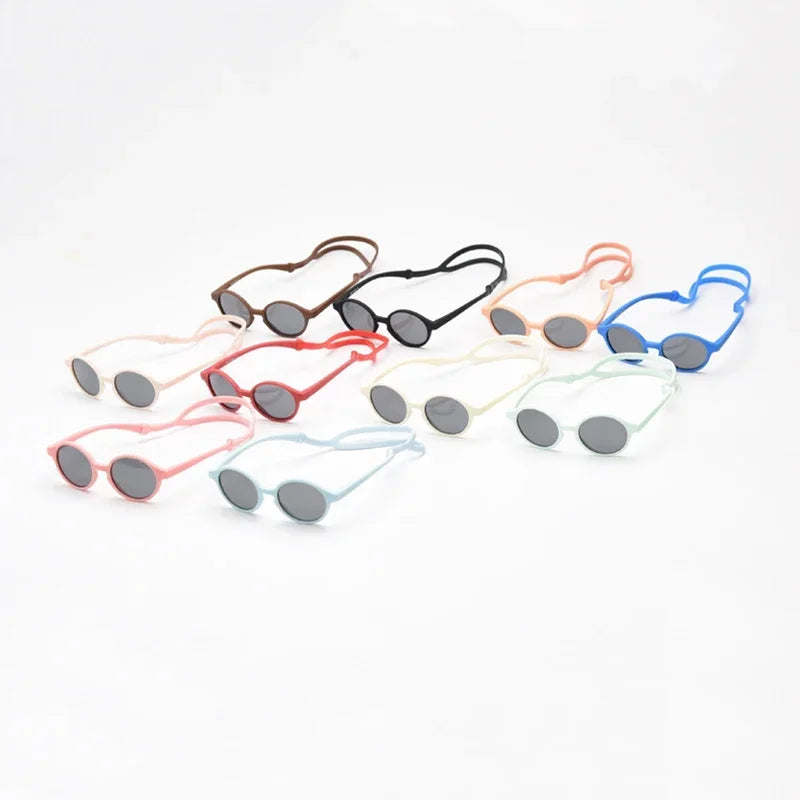 Baby sunglasses 0–4 years – UV400 polarized, flexible, with strap