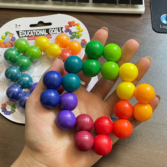 Sensory Fidget Toy – Balle Éducative 3D Rotative