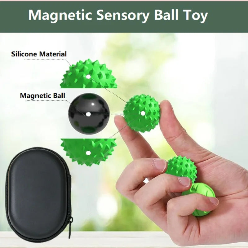 Boules Sensorielles Magnétiques en Silicone – Accessoires Anti‑Stress