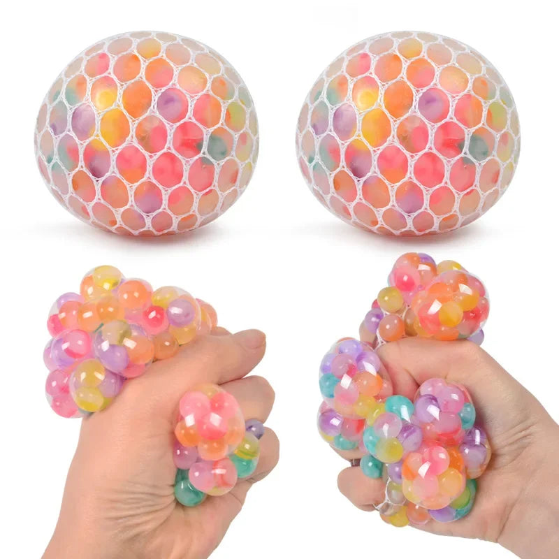 Balle Sensorielle Arc‑en‑Ciel – Squishy Anti‑Stress