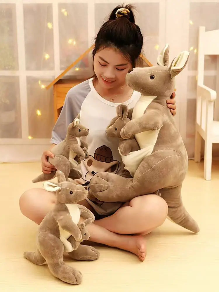 Peluche Kangourou Maman et Bébé | 27/35/60CM