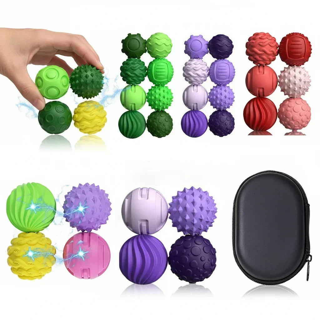 Boules Sensorielles Magnétiques en Silicone – Accessoires Anti‑Stress
