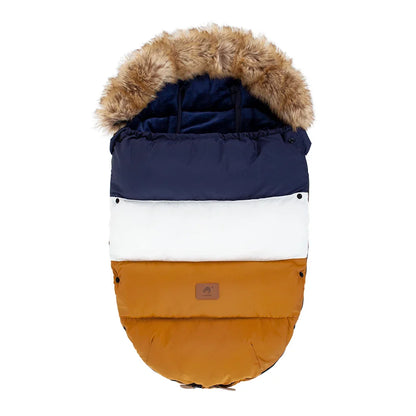 Chancelière d’hiver pour poussette – Chaude, imperméable et coupe‑vent avec col en fourrure