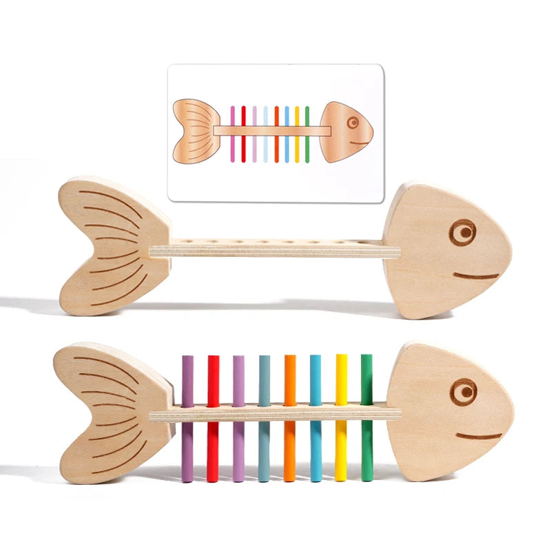 Jeu Montessori d’Association des Couleurs – Bâtons d’Équilibre en Bois