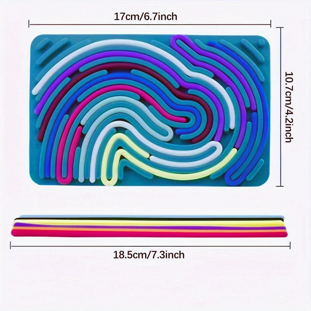 Planche Sensorielle 2‑en‑1 en Silicone – Accessoire Anti‑Stress