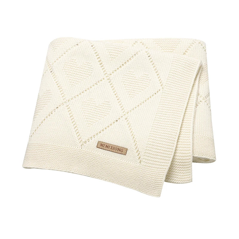 Knitted cotton baby blanket