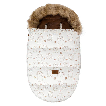 Chancelière d’hiver pour poussette – Chaude, imperméable et coupe‑vent avec col en fourrure