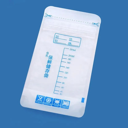 Sacs de conservation du lait maternel 250 ml – Autoportants, étanches et pré‑stérilisés (30 pcs)