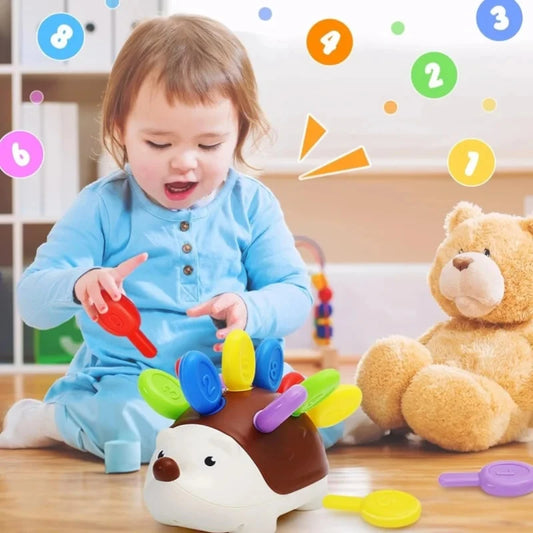 Hérisson Sensoriel Montessori – Jouet de Motricité Fine