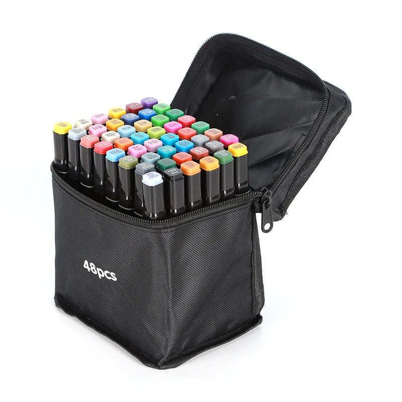 Ensemble de marqueurs à double pointe – 24 à 168 couleurs