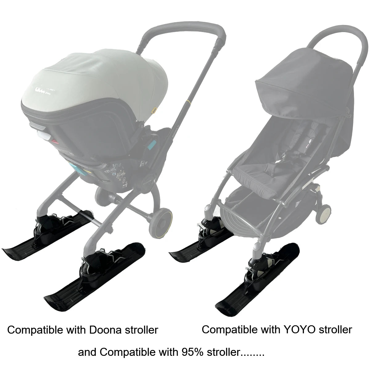 Accessoires Universels Ski pour Poussette | Plaques Glissières Anti-Froid