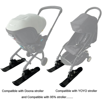 Accessoires Universels Ski pour Poussette | Plaques Glissières Anti-Froid