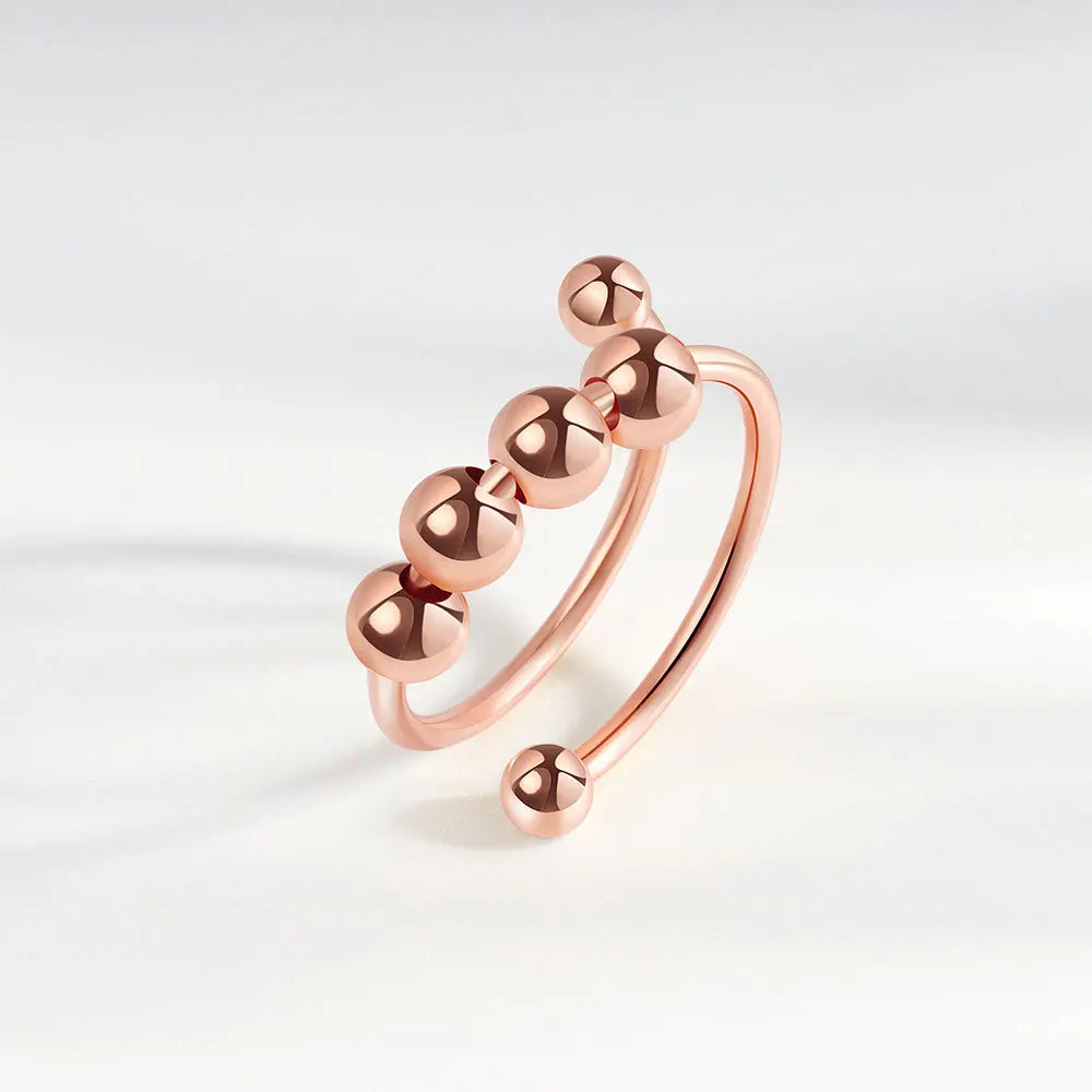 Bague Ouverte Rotative à Perle – Accessoire Discret & Apaisant