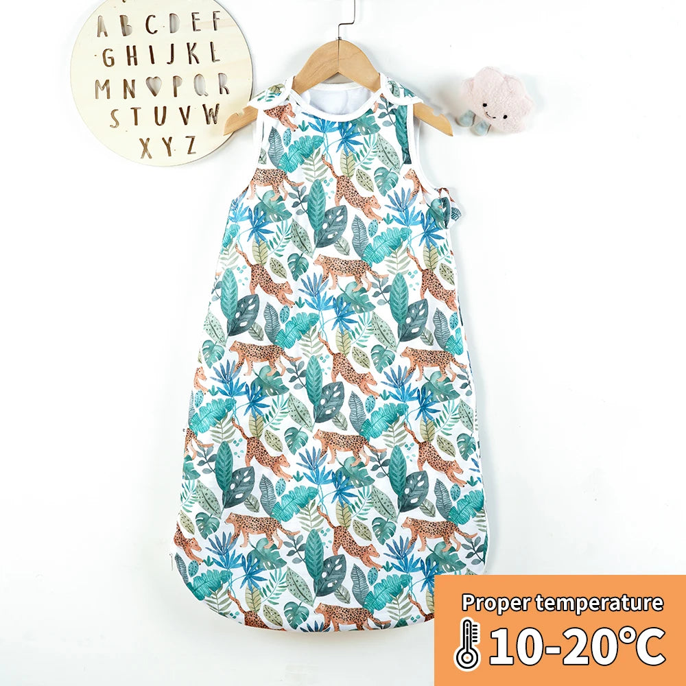 Warm Baby Sleeping Bag – Sleeveless, Breathable, and Trendy Prints (S/M/L)