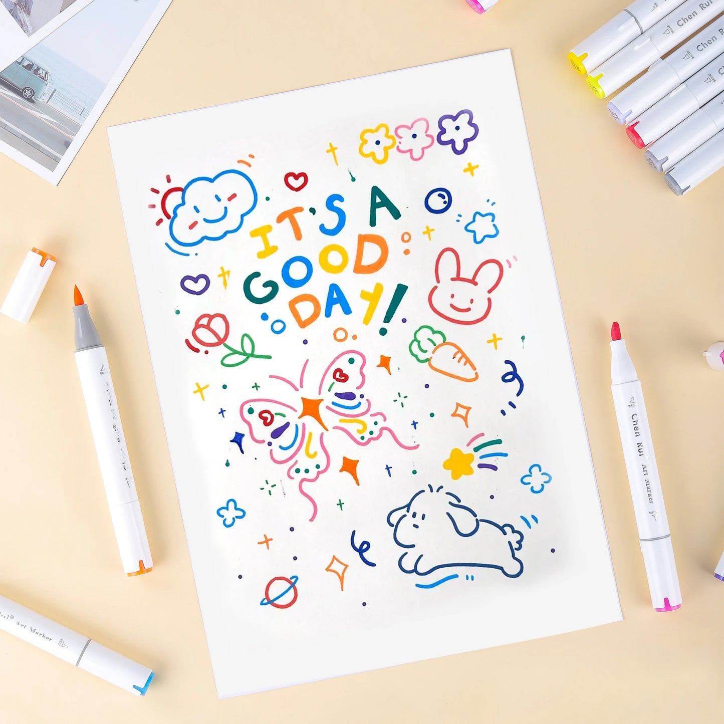 Double-ended alcohol-based marker set