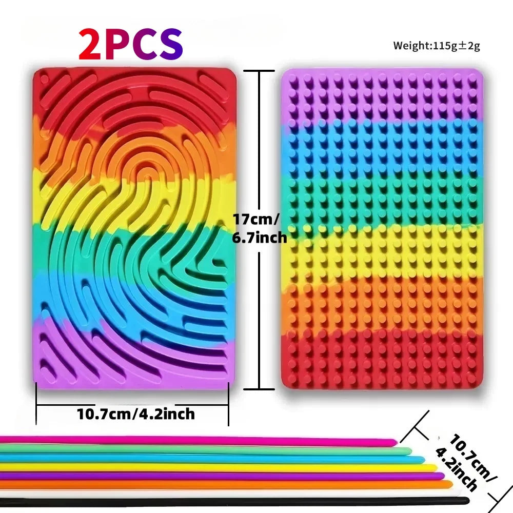 Planche Sensorielle 2‑en‑1 en Silicone – Accessoire Anti‑Stress