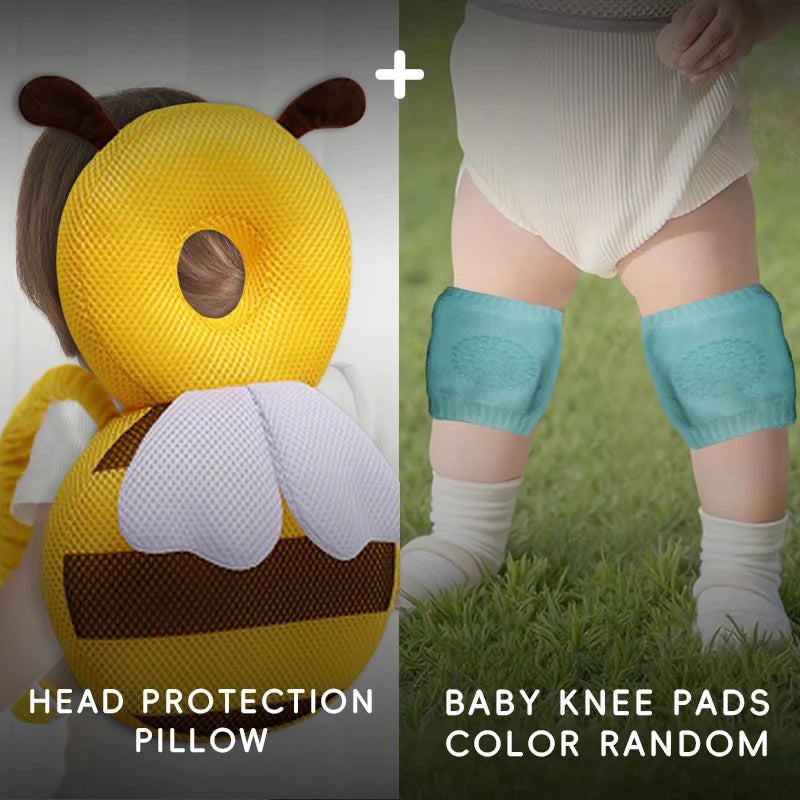 Coussin de protection tête bébé – Anti‑chute, doux et respirant (33 × 19 × 6 cm)