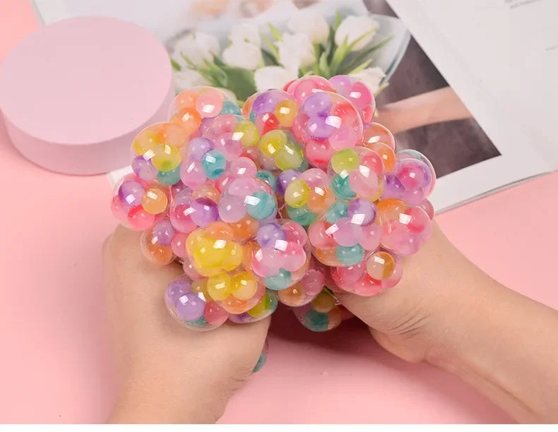 Balle Sensorielle Arc‑en‑Ciel – Squishy Anti‑Stress