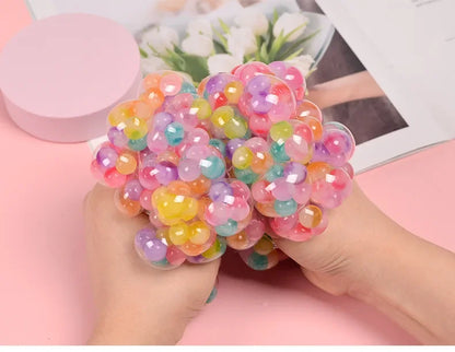 Balle Sensorielle Arc‑en‑Ciel – Squishy Anti‑Stress