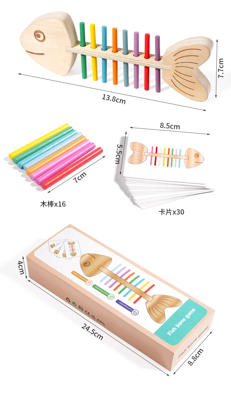 Jeu Montessori d’Association des Couleurs – Bâtons d’Équilibre en Bois